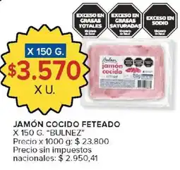Carrefour Bulnez jamón cocido feteado oferta