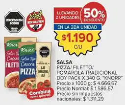 Carrefour Market Knorr salsa tipo casera pizza oferta