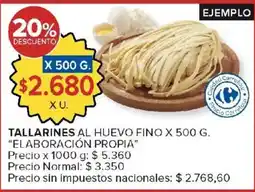 Carrefour Carrefour tallarines al huevo fino oferta