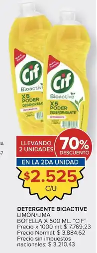 Carrefour Cif detergente bioactive limón/lima oferta