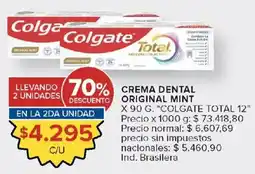 Carrefour Colgate crema dental original mint oferta