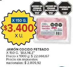 Carrefour Market Bulnez jamón cocido feteado oferta