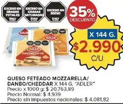 Carrefour Market Adler queso feteado mozzarella/danbo/cheddar oferta