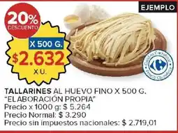 Carrefour Market Tallarines al huevo fino oferta