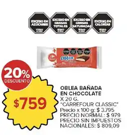 Carrefour Oblea bañada en chocolate oferta