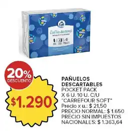 Carrefour Carrefour soft pañuelos descartables pocket pack oferta