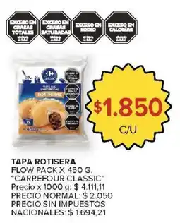 Carrefour Market Carrefour classic tapa rotisera oferta
