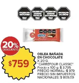 Carrefour Market Carrefour classic oblea bañada en chocolate oferta