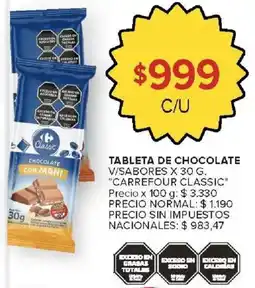 Carrefour Market Carrefour classic tableta de chocolate oferta