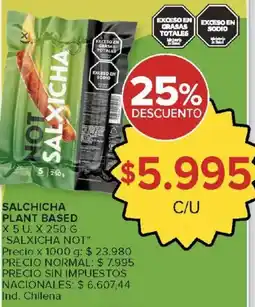 Carrefour Not salxicha salchicha plant based oferta
