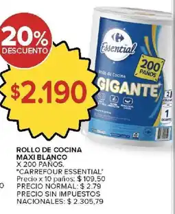 Carrefour Market Carrefour essential rollo de cocina maxi blanco oferta