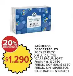 Carrefour Market Carrefour soft pañuelos descartables pocket pack oferta