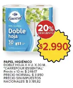 Carrefour Market Carrefour essential papel higiénico doble hoja oferta