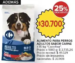 Carrefour Carrefour alimento para perros adultos sabor carne oferta