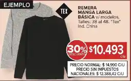 Carrefour Tex remera manga larga básica oferta