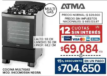 Carrefour Atma cocina multigas oferta