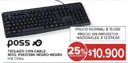 Carrefour Poss teclado con cable oferta