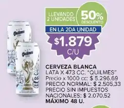 Carrefour Quilmes cerveza blanca oferta