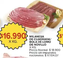 Carrefour Milanesa de cuadrada/ bola de lomo de novillo oferta
