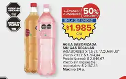 Carrefour Aquarius agua saborizada sin gas regular oferta