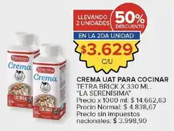 Carrefour La serenisima crema uat para cocinar oferta