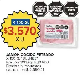 Carrefour Bulnez jamón cocido feteado oferta