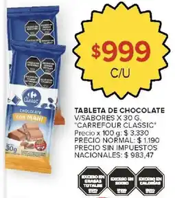 Carrefour Carrefour classic tableta de chocolate oferta