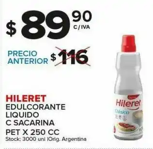 Carrefour Edulcorante hileret 250cc oferta