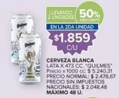 Carrefour Market Quilmes - cerveza blanca lata oferta