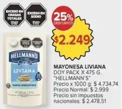Carrefour Market Hellmann's - mayonesa liviana doy pack oferta