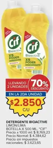 Carrefour Market Cif - detergente bioactive limon/lima oferta