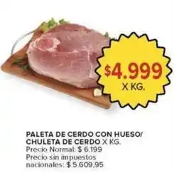 Carrefour Market Paleta de cerdo con hueso/ chuleta de cerdo oferta