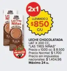 Carrefour Market Las tres niñas - leche chocolatada uat oferta