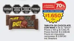 Carrefour Market Shot - tableta de chocolate con maní oferta