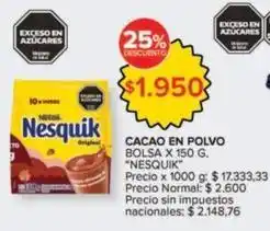 Carrefour Market Nesquik - cacao en polvo oferta