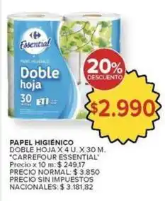 Carrefour Market Carrefour - papel higiénico doble hoja oferta