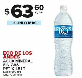 Carrefour Agua mineral eco de los andes 1,5lt oferta