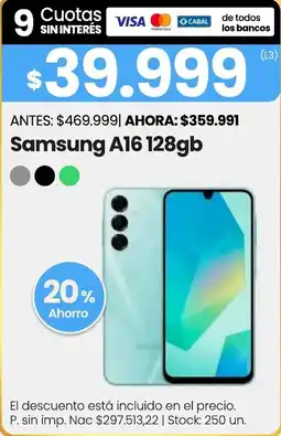 Changomas Samsung A16 128gb oferta