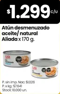 Changomas Aliada atún desmenuzado aceite/natural oferta