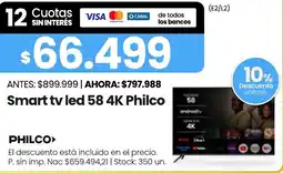 Changomas Philco Smart tTVv LED 58 4k oferta