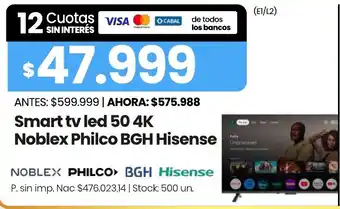 Noblex smart tv led 50 4k