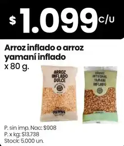 Changomas Arroz inflado o arroz yamaní inflado oferta