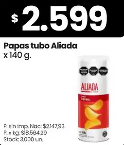 Changomas Aliada papas tubo oferta