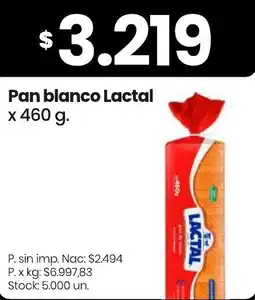 Changomas Lactal pan blanco oferta