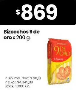 Changomas 9 de oro bizcochos oferta