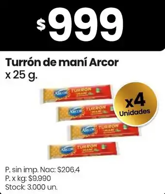 Changomas Arcor turrón de maní oferta