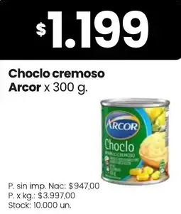Changomas Arcor choclo cremoso oferta