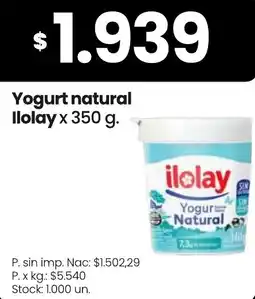 Changomas Ilolay yogurt natural oferta