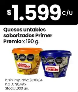 Changomas Primer Premio quesos untables saborizados oferta