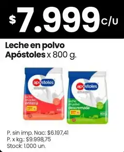 Changomas Apóstoles leche en polvo oferta